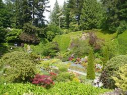 Various Butchart Gardens Sunken Garden foliage and flowers as viewed from the Mound.jpg