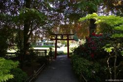 Entry way towards the Fountain of the Three Sturgeons at the Butchart Gardens Japanese Garden.jpg
