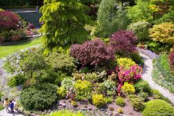 Looking down from the Sunken Garden Plateau in the Buchart Gardens.jpg