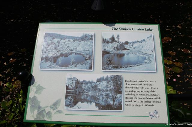 The Sunken Garden Lake sign at the Butchart Gardens.jpg